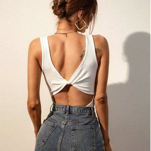Cut Out Twist Back Bodysuit